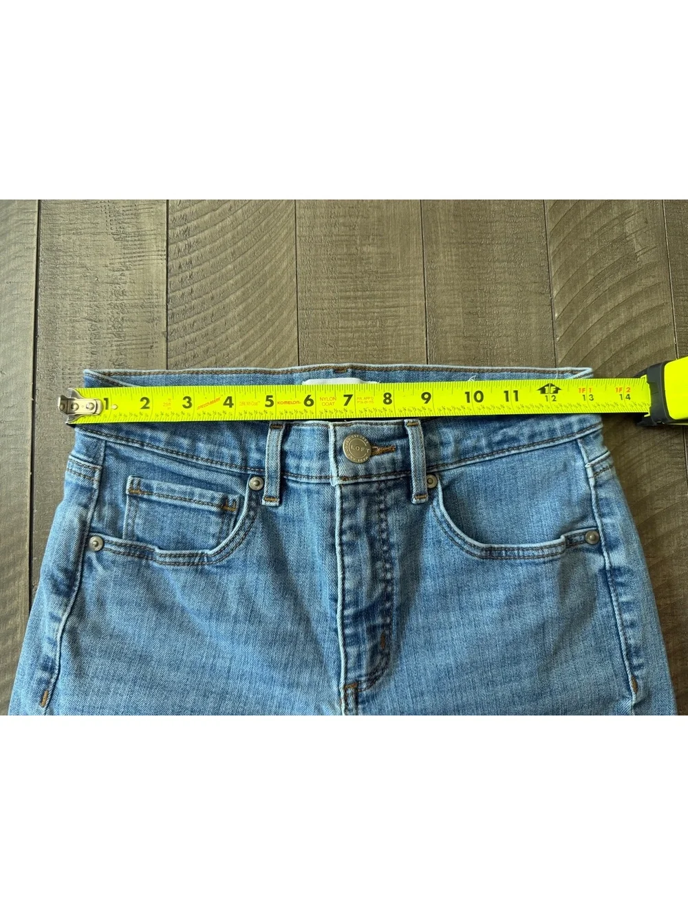 Loft Skinny Jeans Distressed Hem